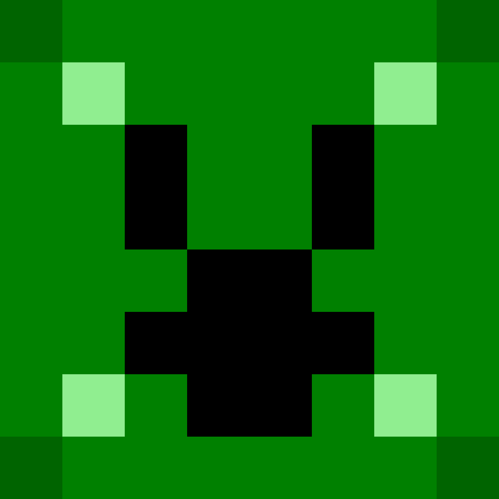 Creeper Face Minecraft perler bead pattern 8×8