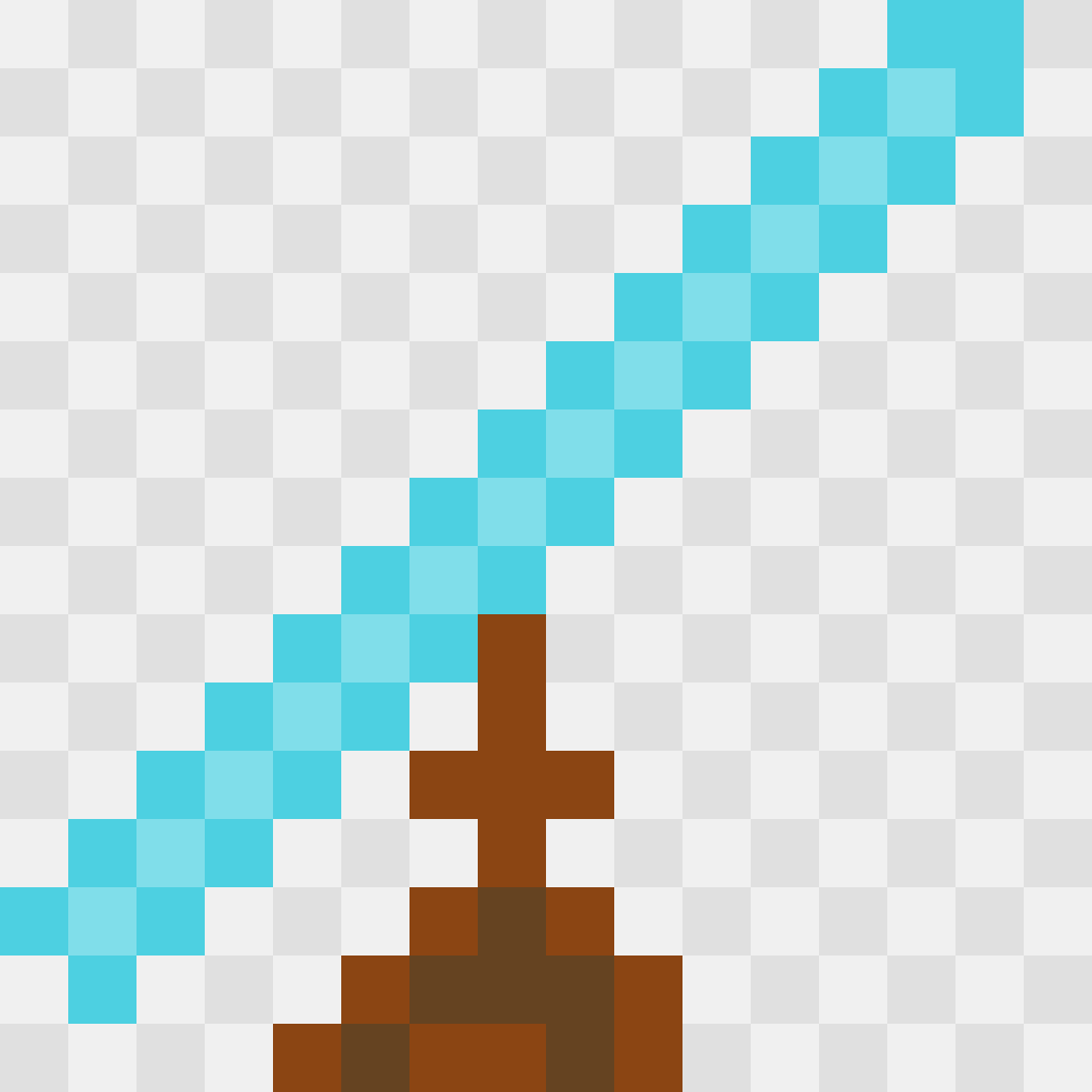 Diamond Sword Minecraft perler bead pattern 16×16