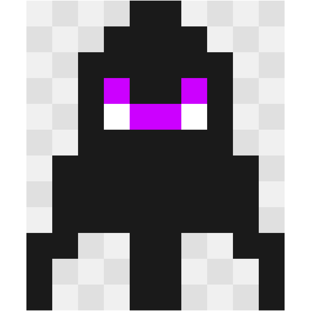 Enderman Minecraft perler bead pattern 8×16