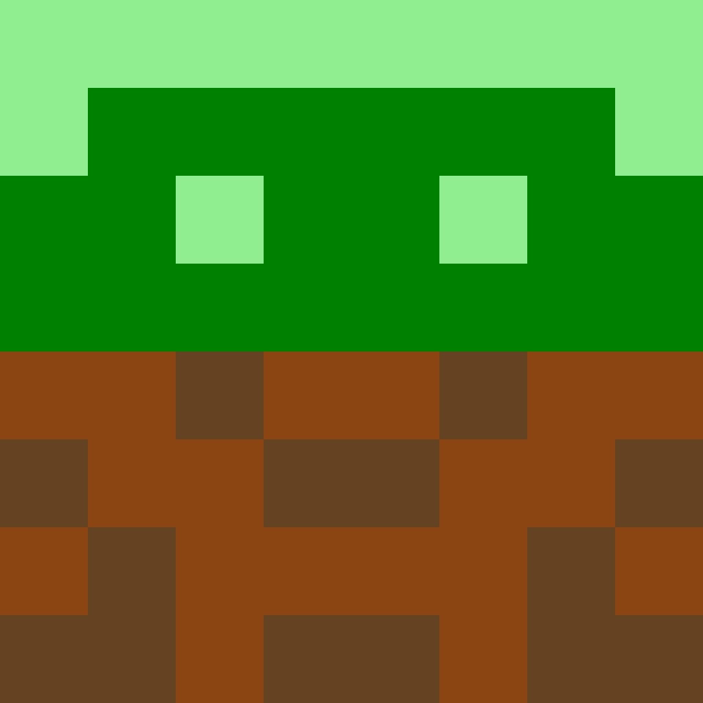 Grass Block Minecraft perler bead pattern 8×8