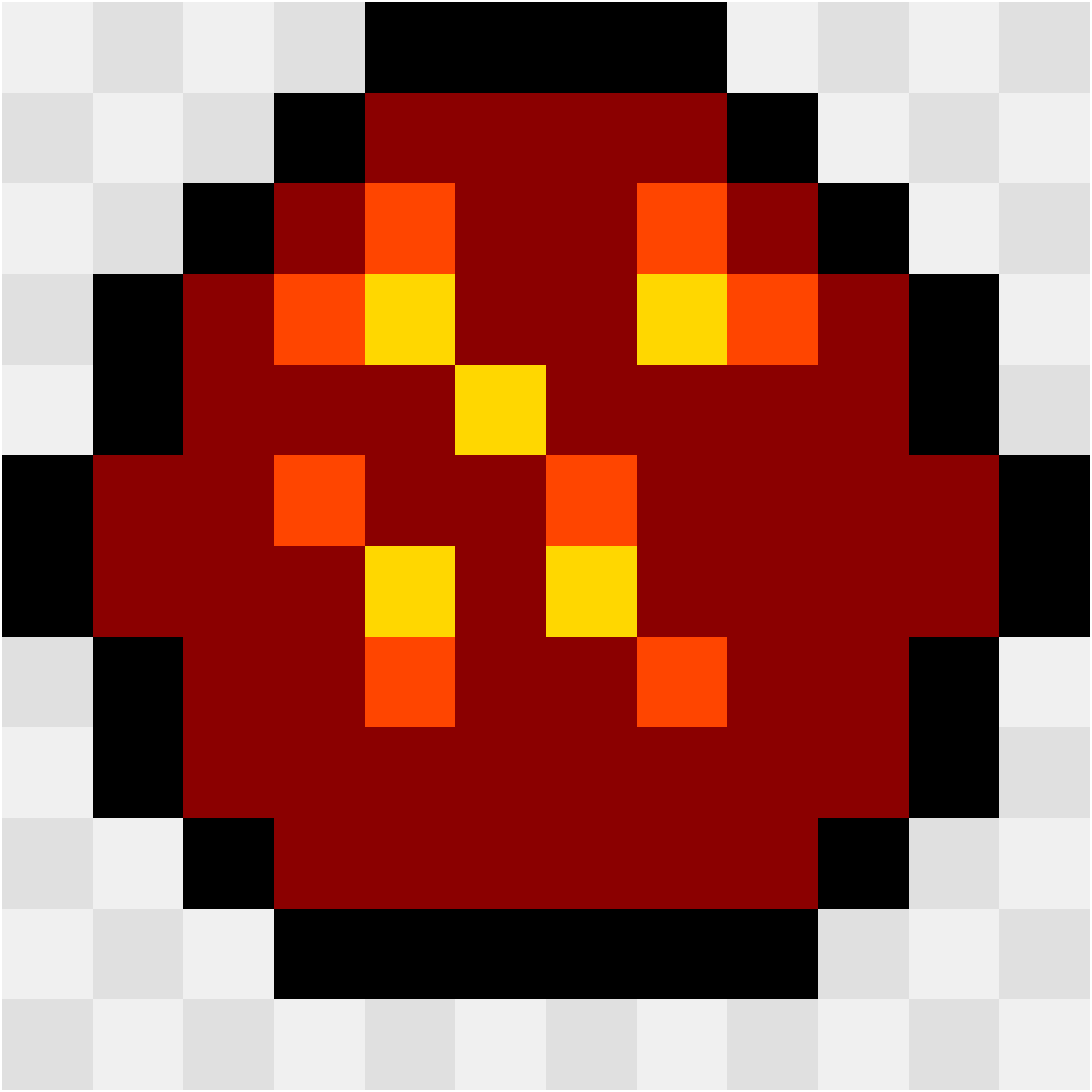 Magma Cube Minecraft perler bead pattern 12×12