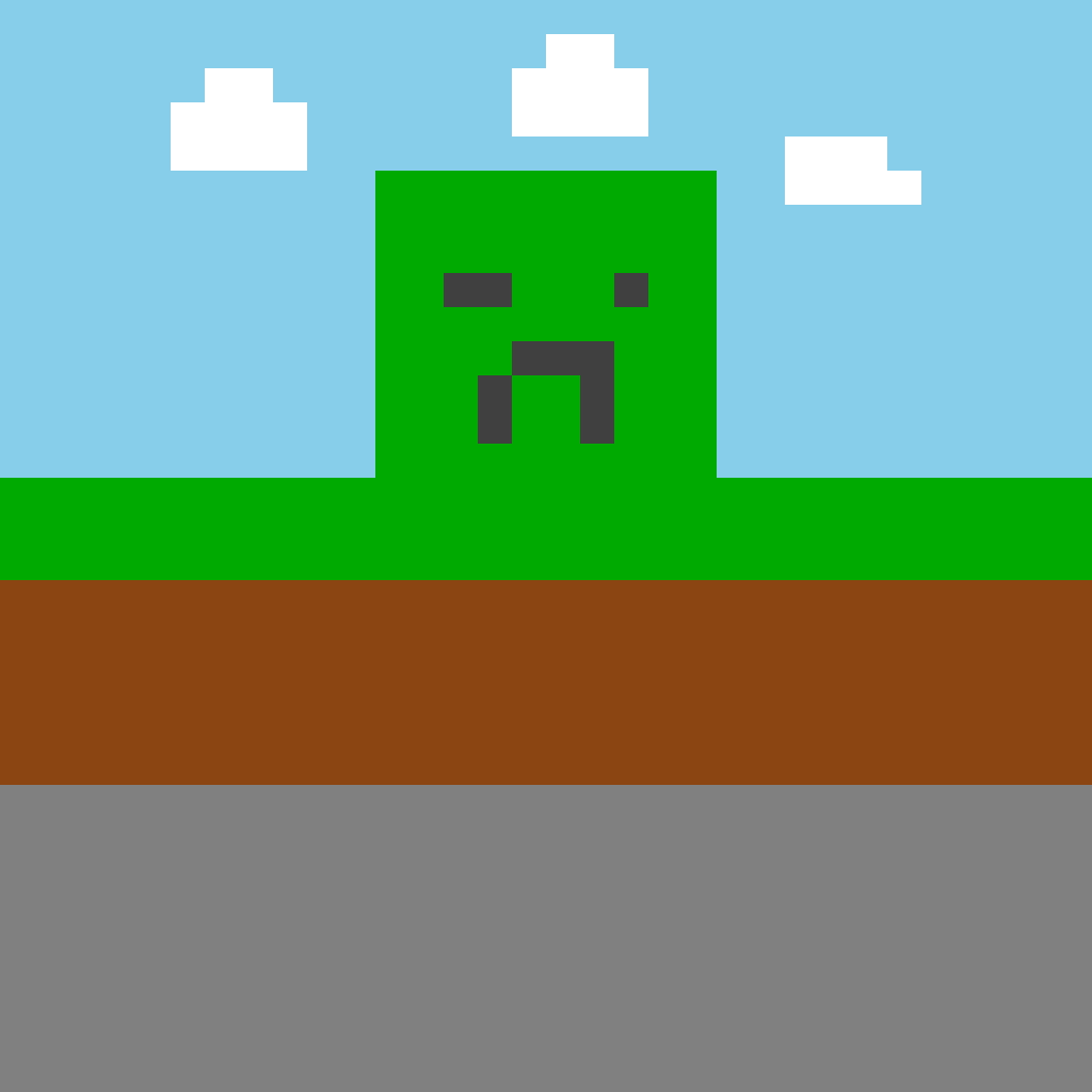 Minecraft Overworld Panorama Minecraft perler bead pattern 128×128