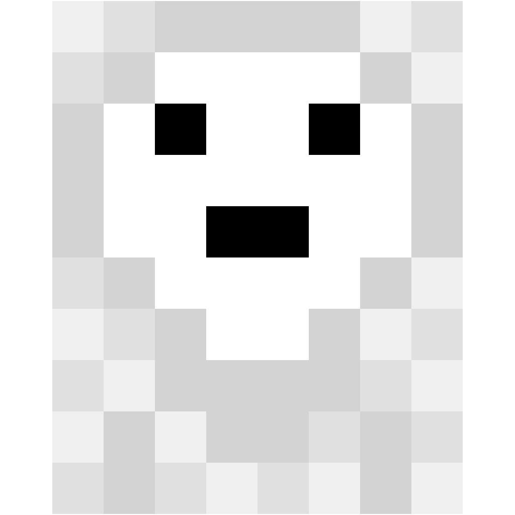 Skeleton Minecraft perler bead pattern 8×16