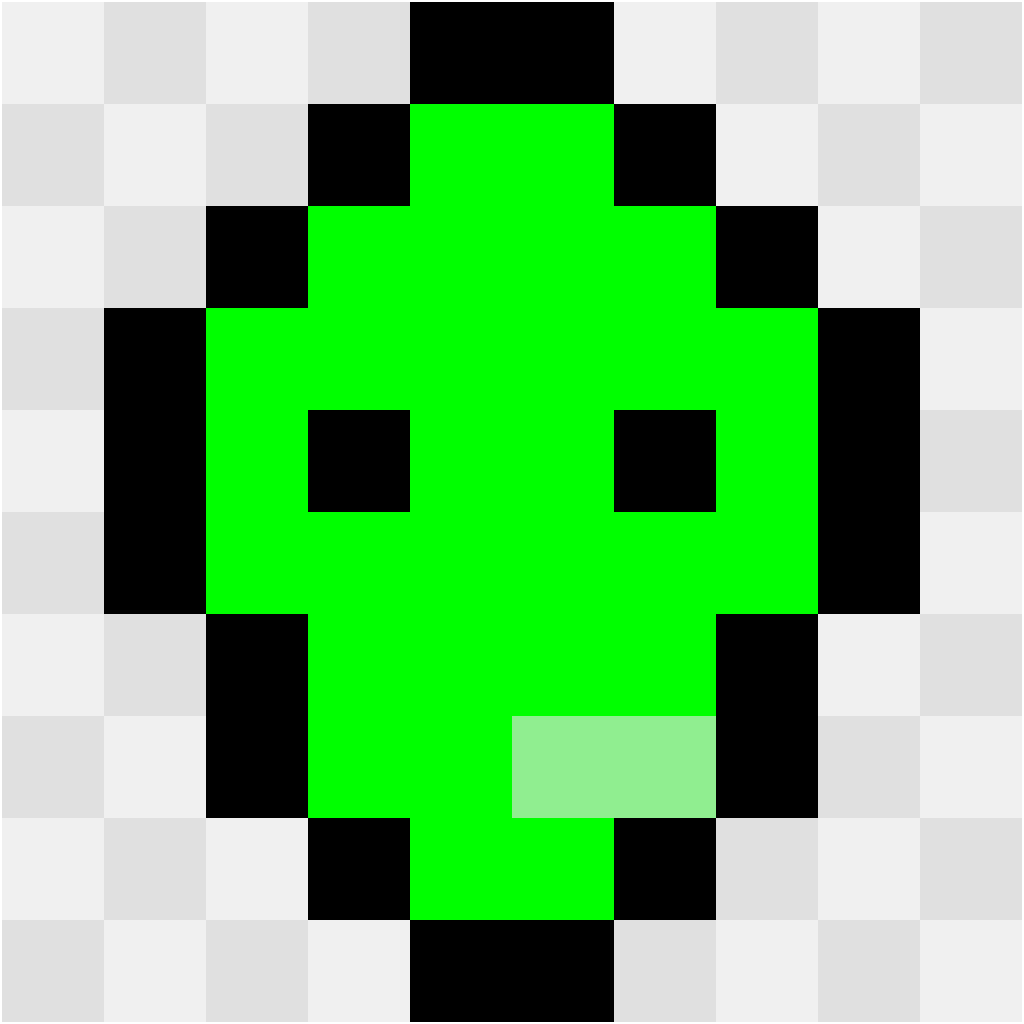 Slime Minecraft perler bead pattern 10×10
