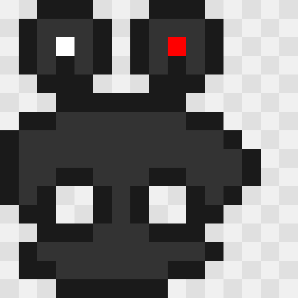 Wither Minecraft perler bead pattern 16×16
