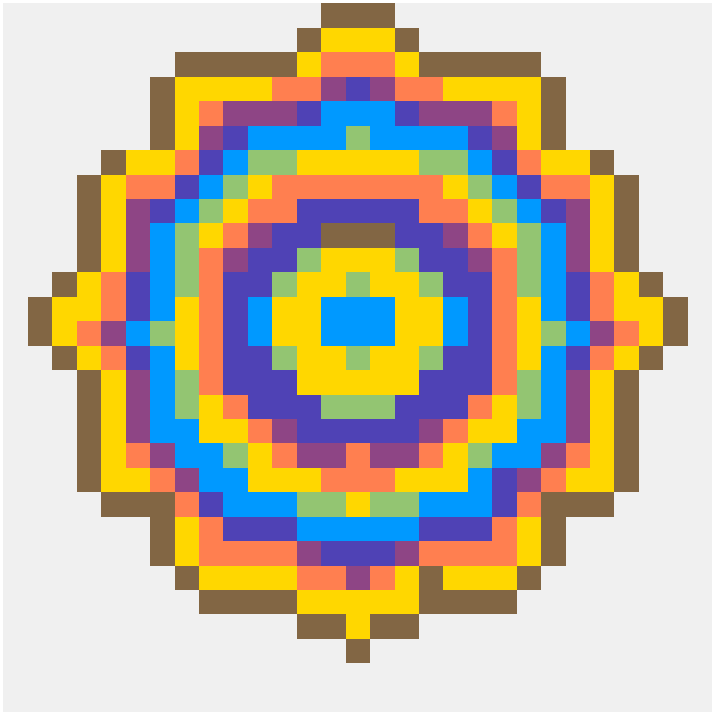 Mandala — patrón de cuentas de Naturaleza y Aire Libre (29×29)