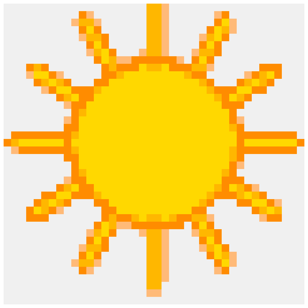 Sol — padrão de miçangas de Natureza & Ar Livre (40×40)