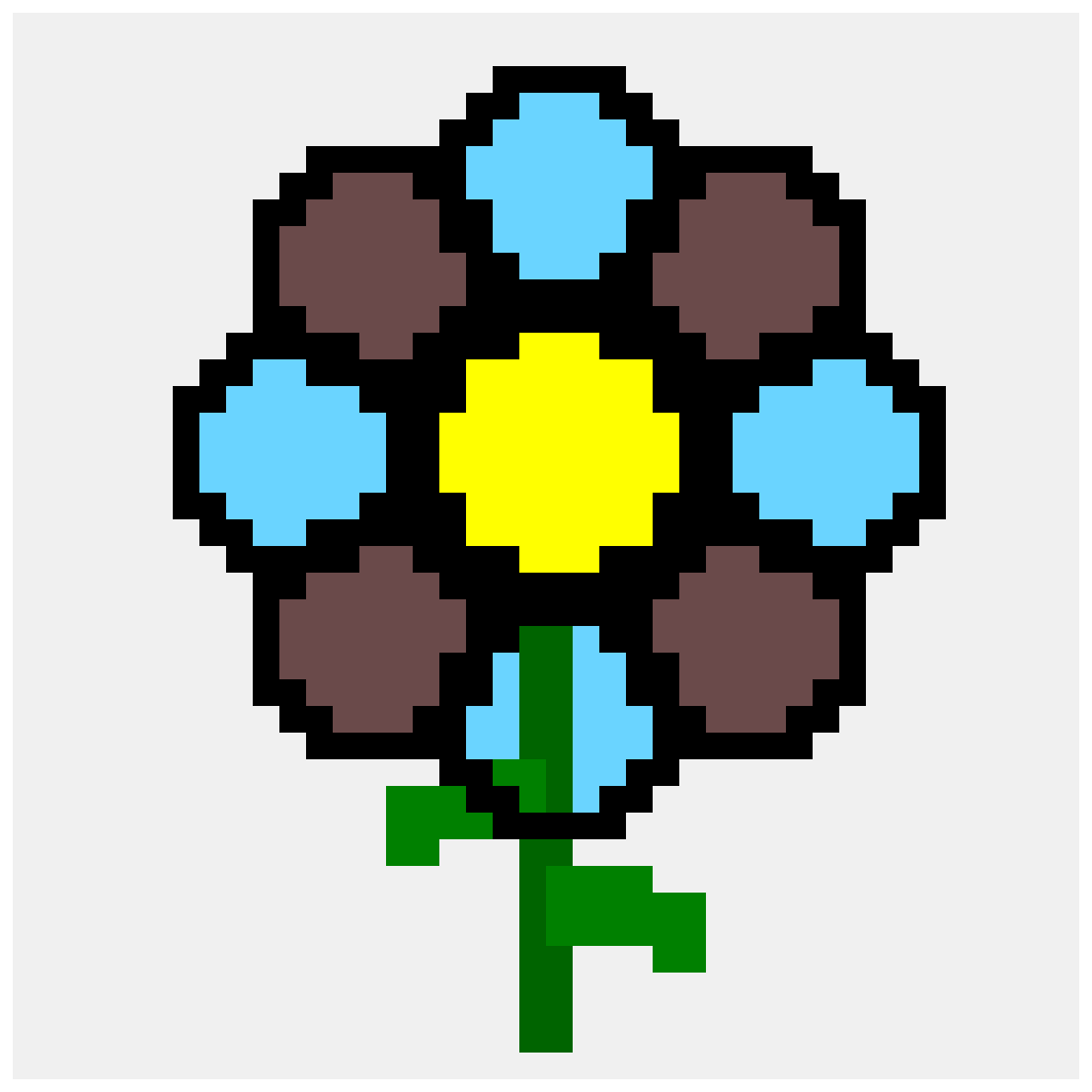 Garden Flower — Nature & Outdoors perler bead pattern (40×40)