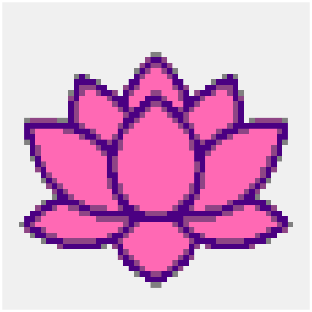 Lotus — Nature & Outdoors perler bead pattern (56×56)