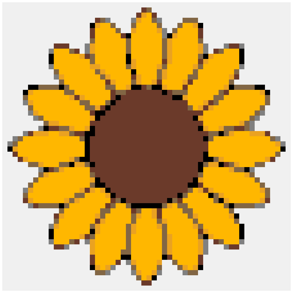 Sunflower Nature & Outdoors perler bead pattern 56×56