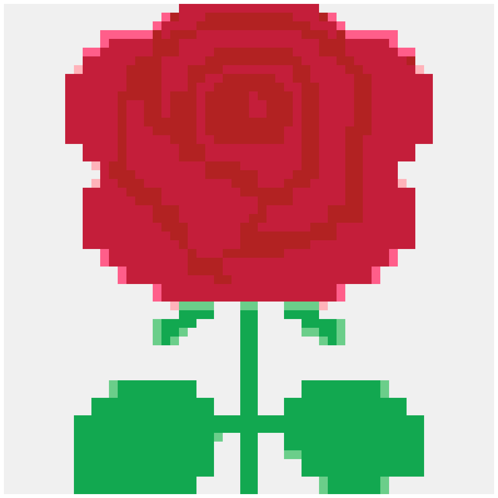 Rosa — patrón de cuentas de Naturaleza y Aire Libre (56×56)