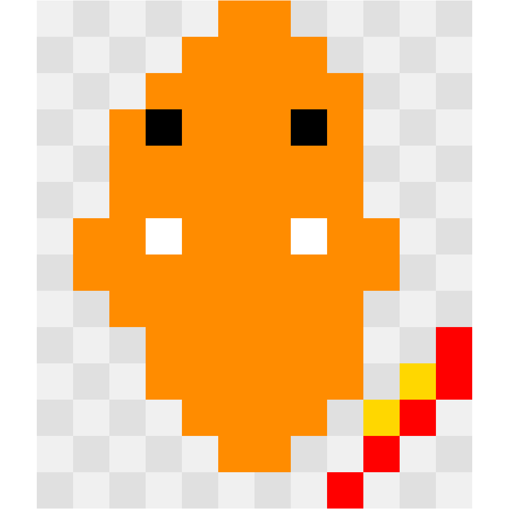 Charmander Pokémon perler bead pattern 12×14