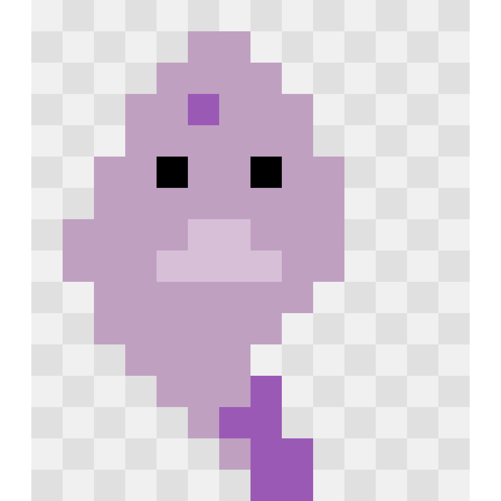 Mewtwo Pokémon perler bead pattern 14×16
