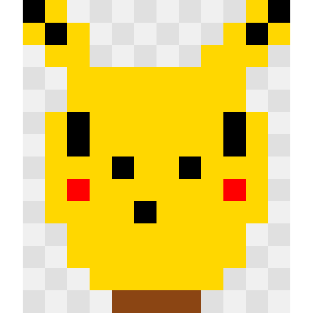 Pikachu Pokémon perler bead pattern 12×14