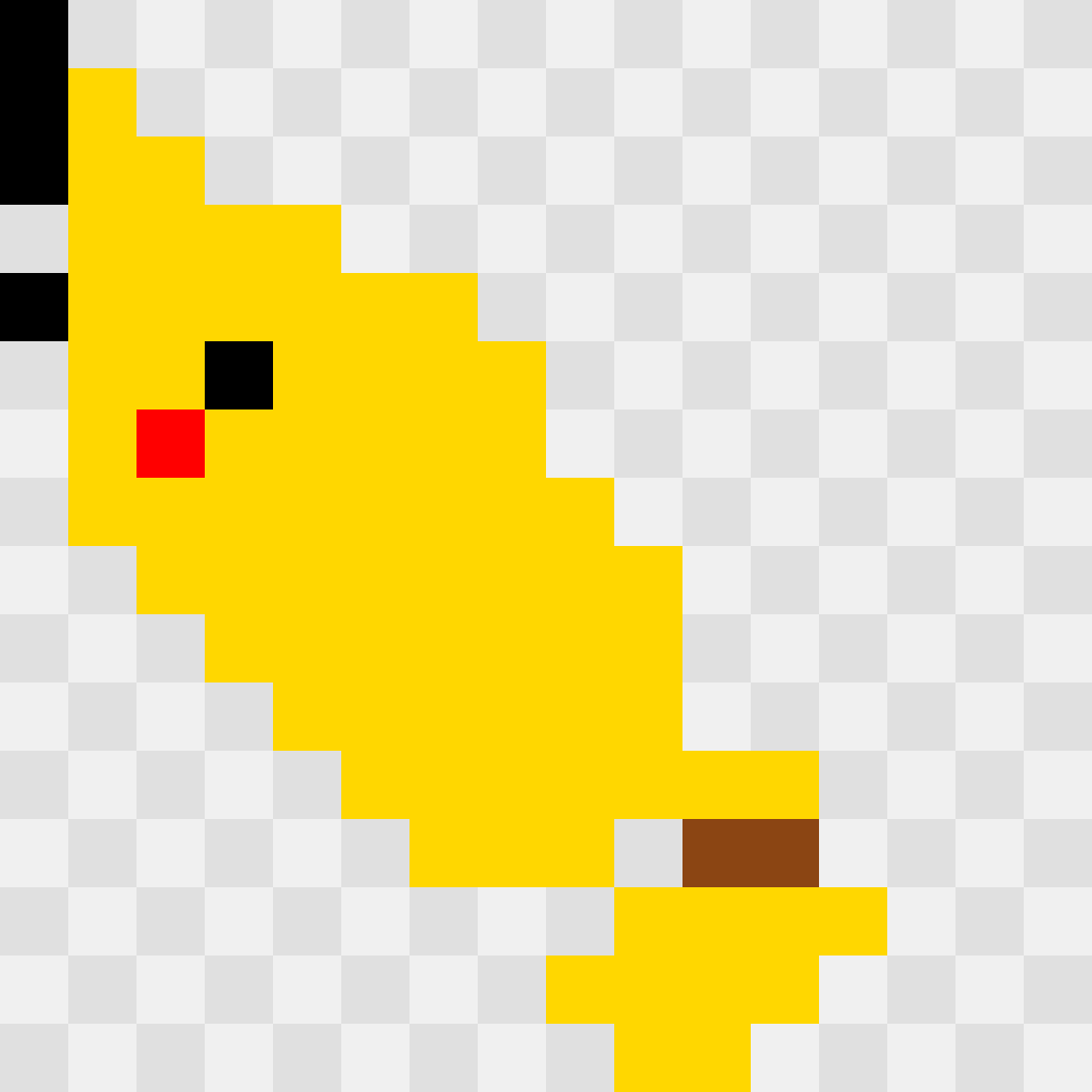 Pikachu Profile Pokémon perler bead pattern 16×16