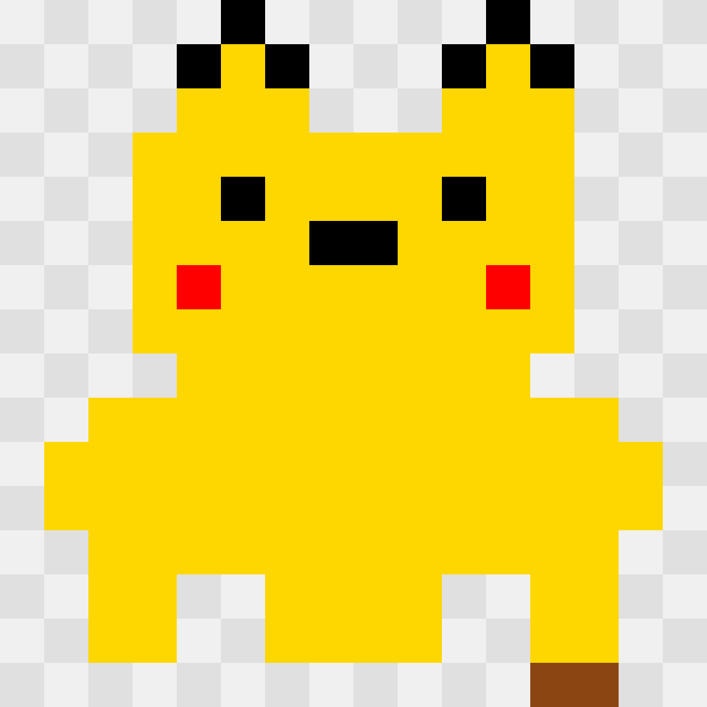 Pikachu Sitting Pokémon perler bead pattern 16×16