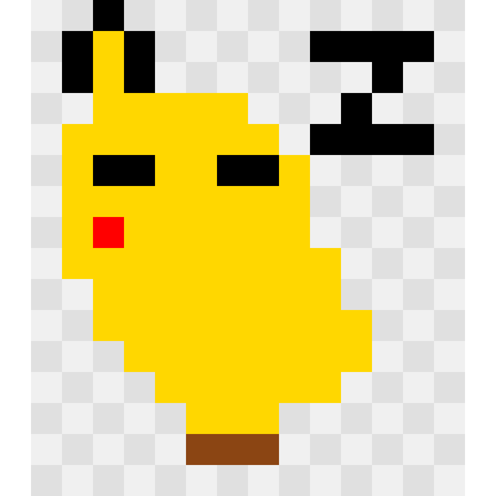 Pikachu Sleeping Pokémon perler bead pattern 14×16