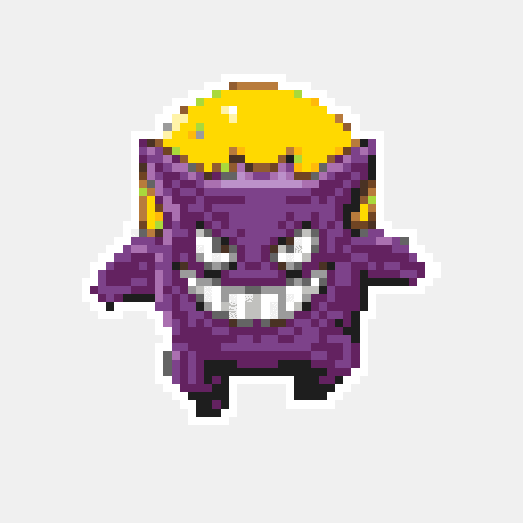 Gengar Moon — Pokémon perler bead pattern (64×64)