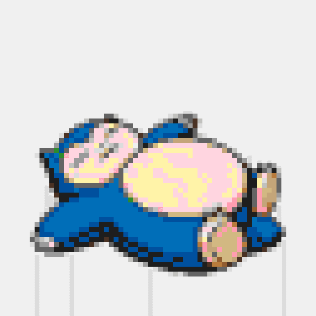 Snorlax Nap — Pokémon perler bead pattern (64×64)