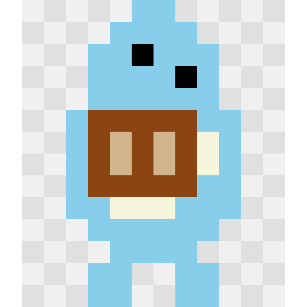 Squirtle Pokémon perler bead pattern 12×14