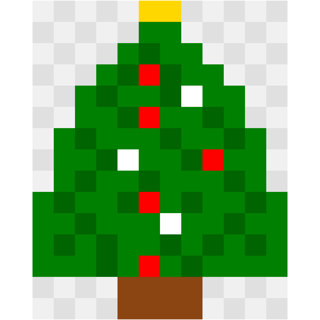 Christmas Tree Seasonal perler bead pattern 12×15