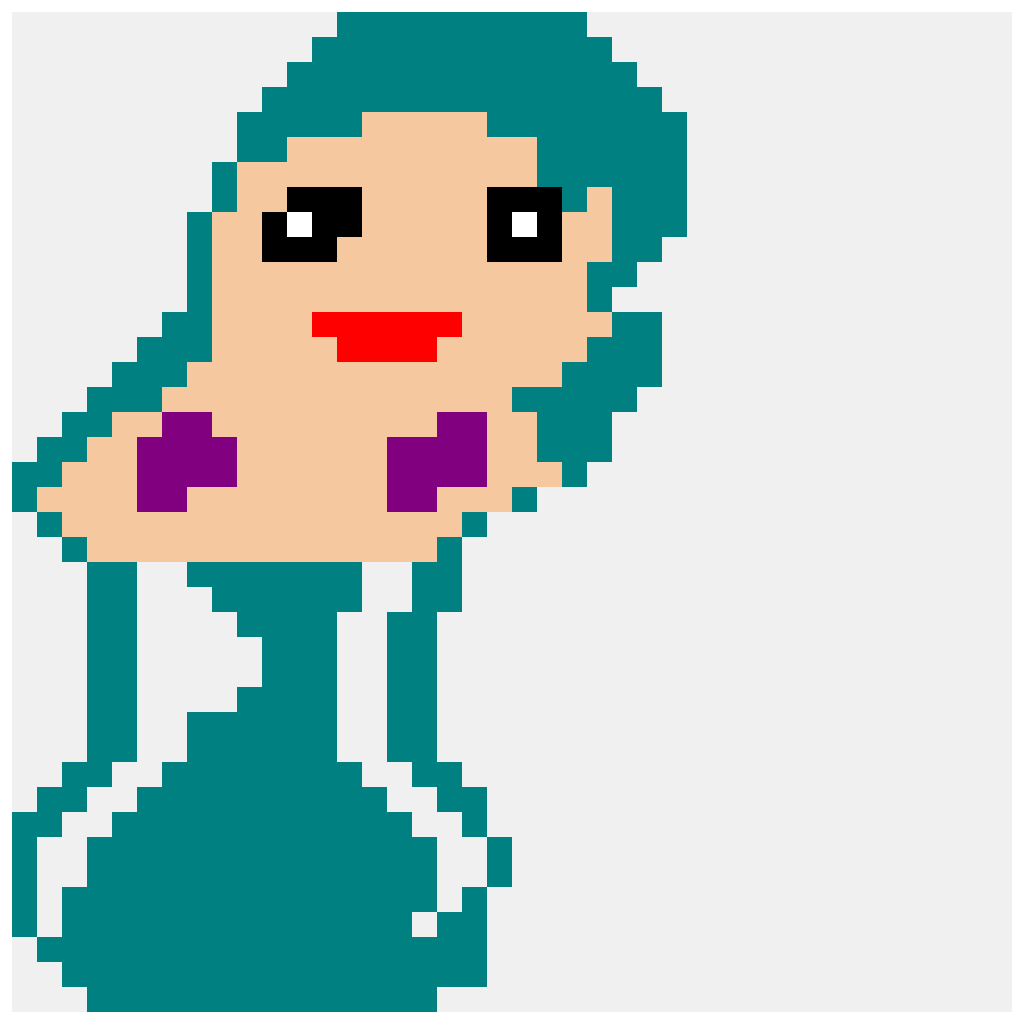 Mermaid Queen — Seasonal perler bead pattern (40×40)