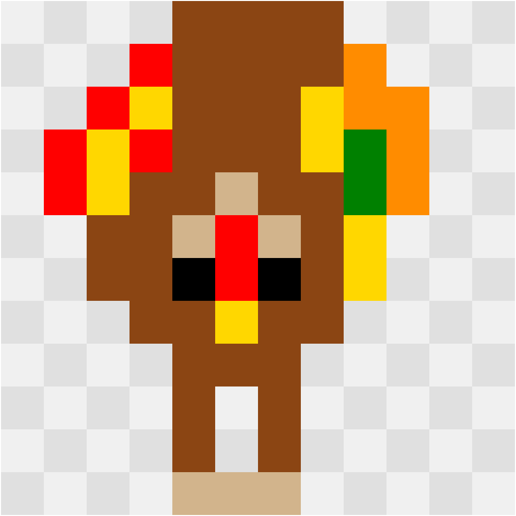 Turkey Seasonal perler bead pattern 14×12