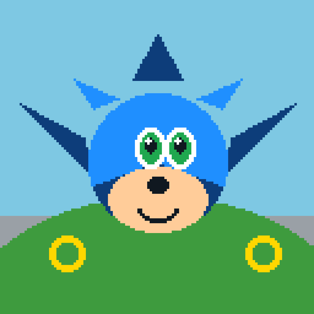 Sonic Rings Speedway — Sonic perler bead pattern (128×128)