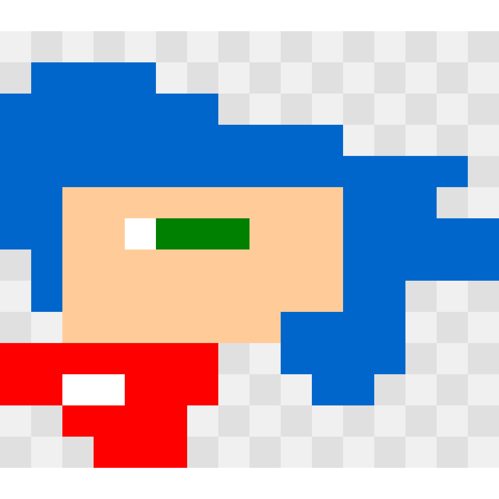 Sonic Running Sonic perler bead pattern 16×14