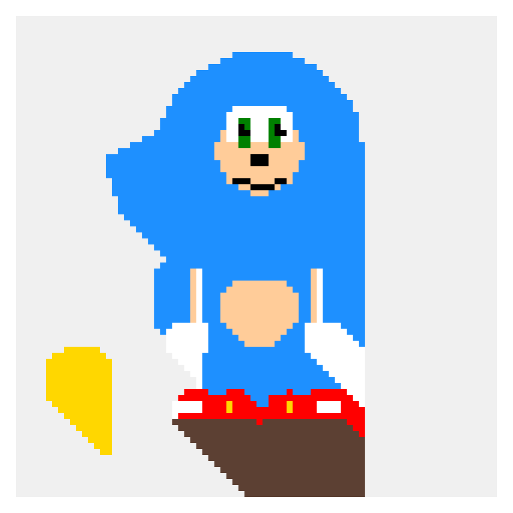 Sonic en Pose Debout — motif de perles Sonic (80×80)