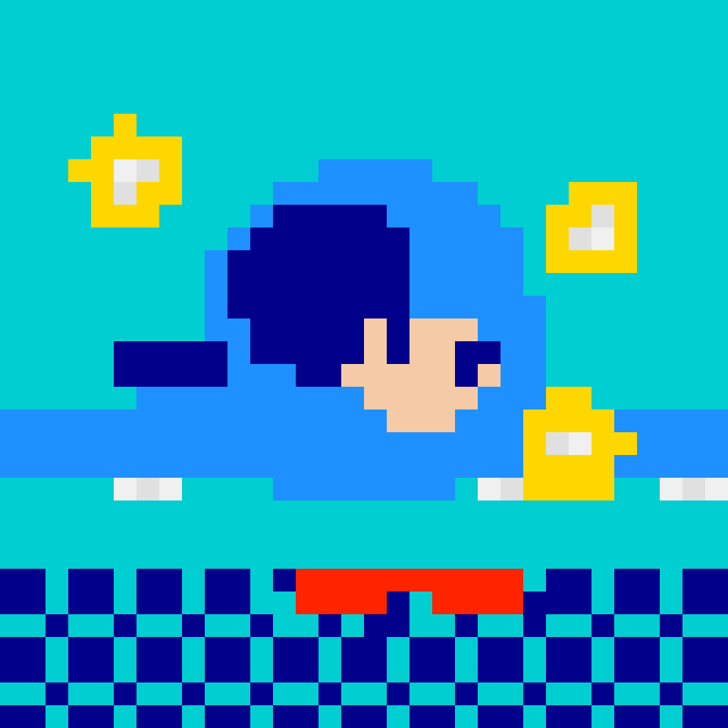 Sonic Super Speed Dash Sonic perler bead pattern 128×128
