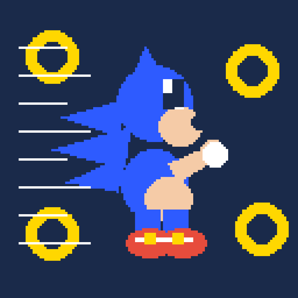 Super Sonic Charge — Sonic perler bead pattern (128×128)