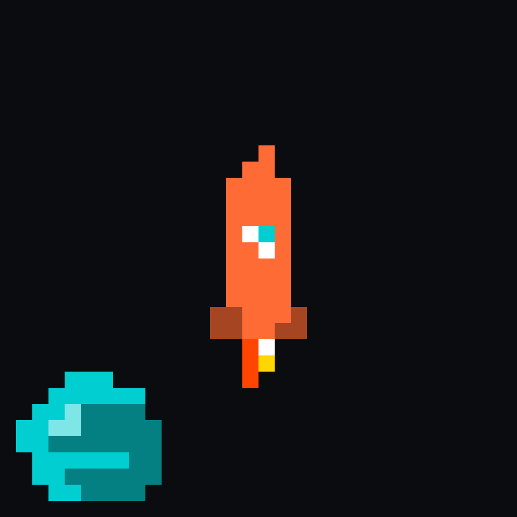 Cosmic Nebula Rocket Space & Universe perler bead pattern 128×128
