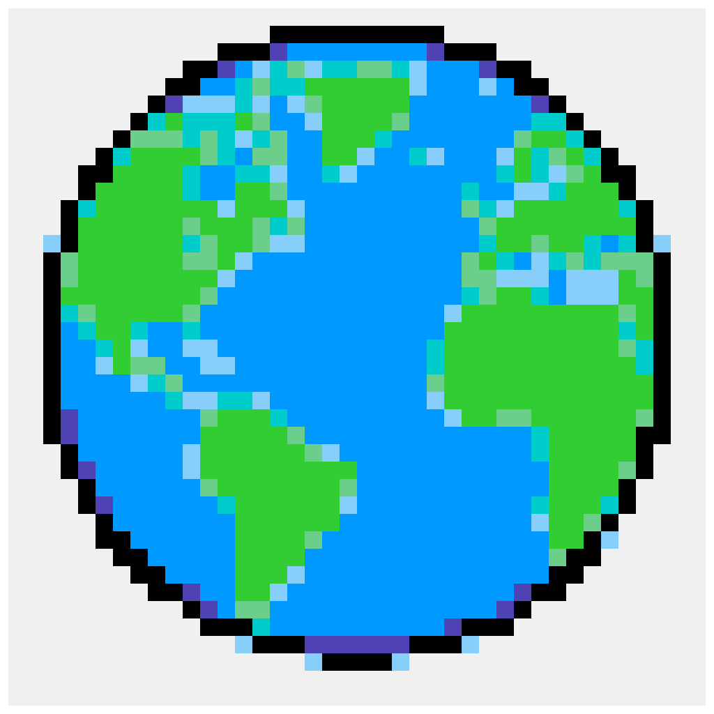 Earth — Space & Universe perler bead pattern (40×40)