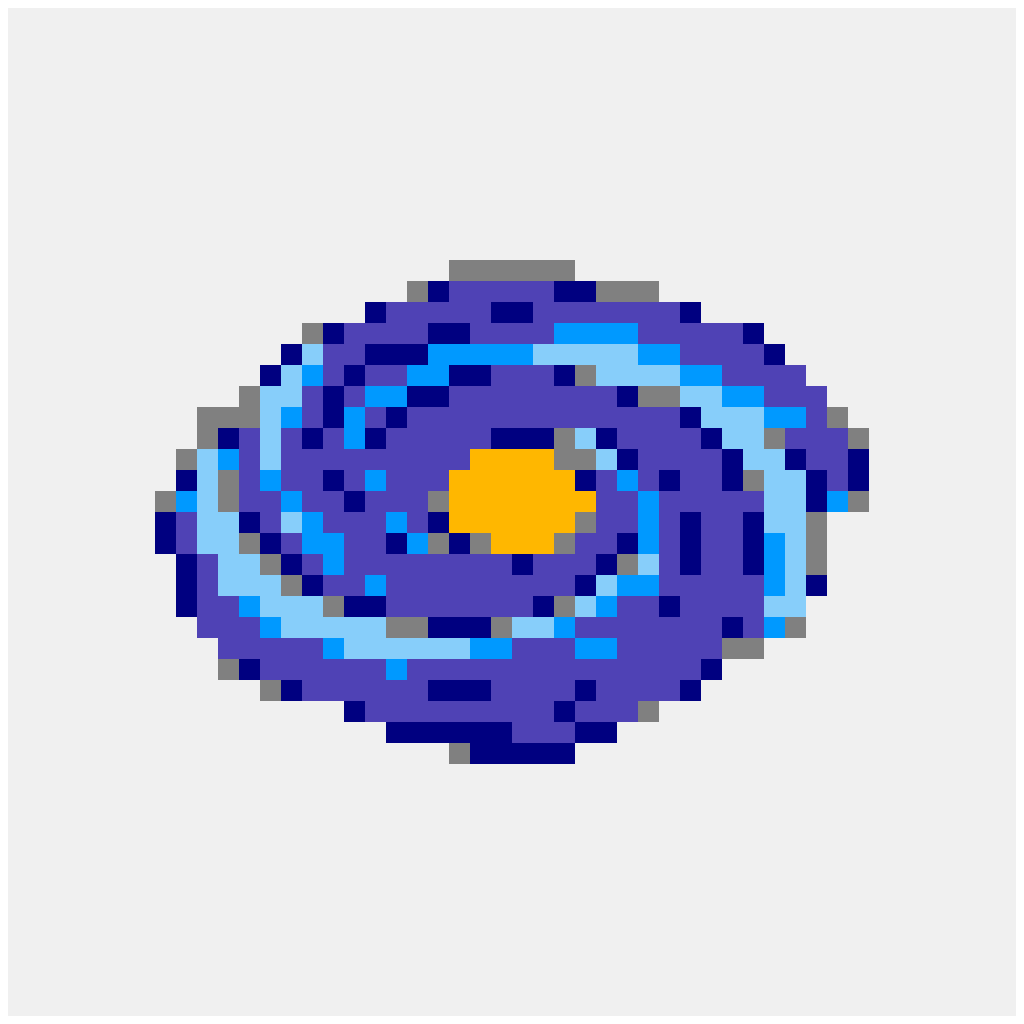 Spiral Galaxy Space & Universe perler bead pattern 48×48