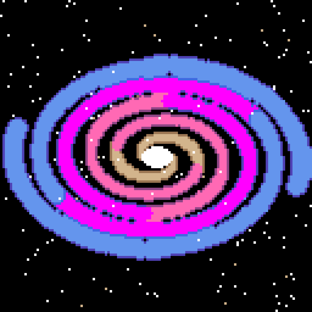 Spiral Galaxy Swirl — Space & Universe perler bead pattern (128×128)