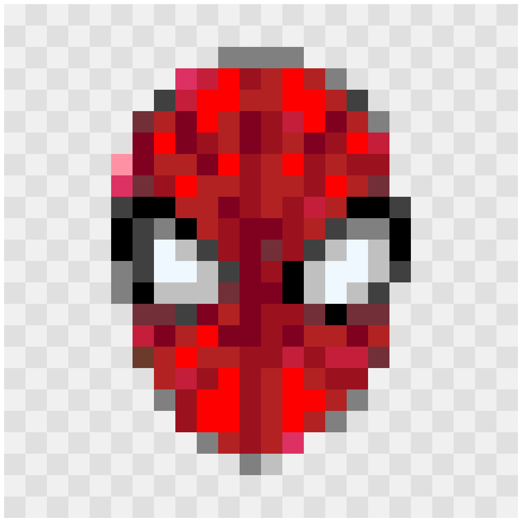 Spider-Man Mask Close-up Spider-Man perler bead pattern 24×24