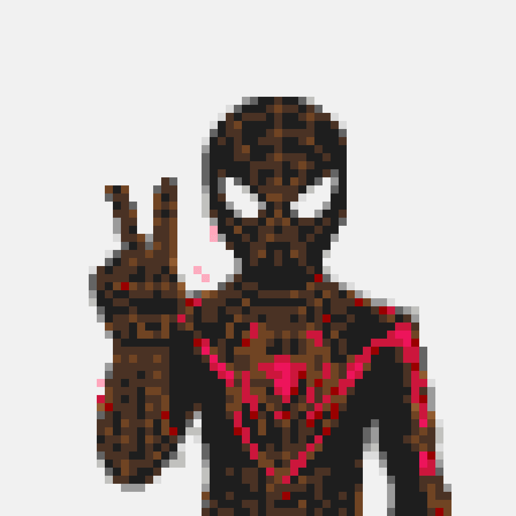 蜘蛛侠迈尔斯 —— Spider-Man 拼豆图纸(64×64)