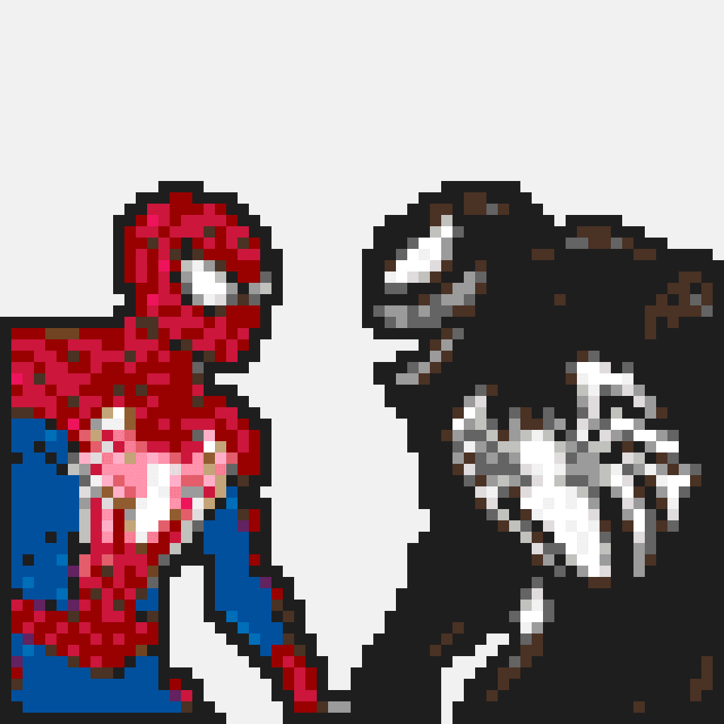 Spider-Man vs Venom — Spider-Man perler bead pattern (64×64)