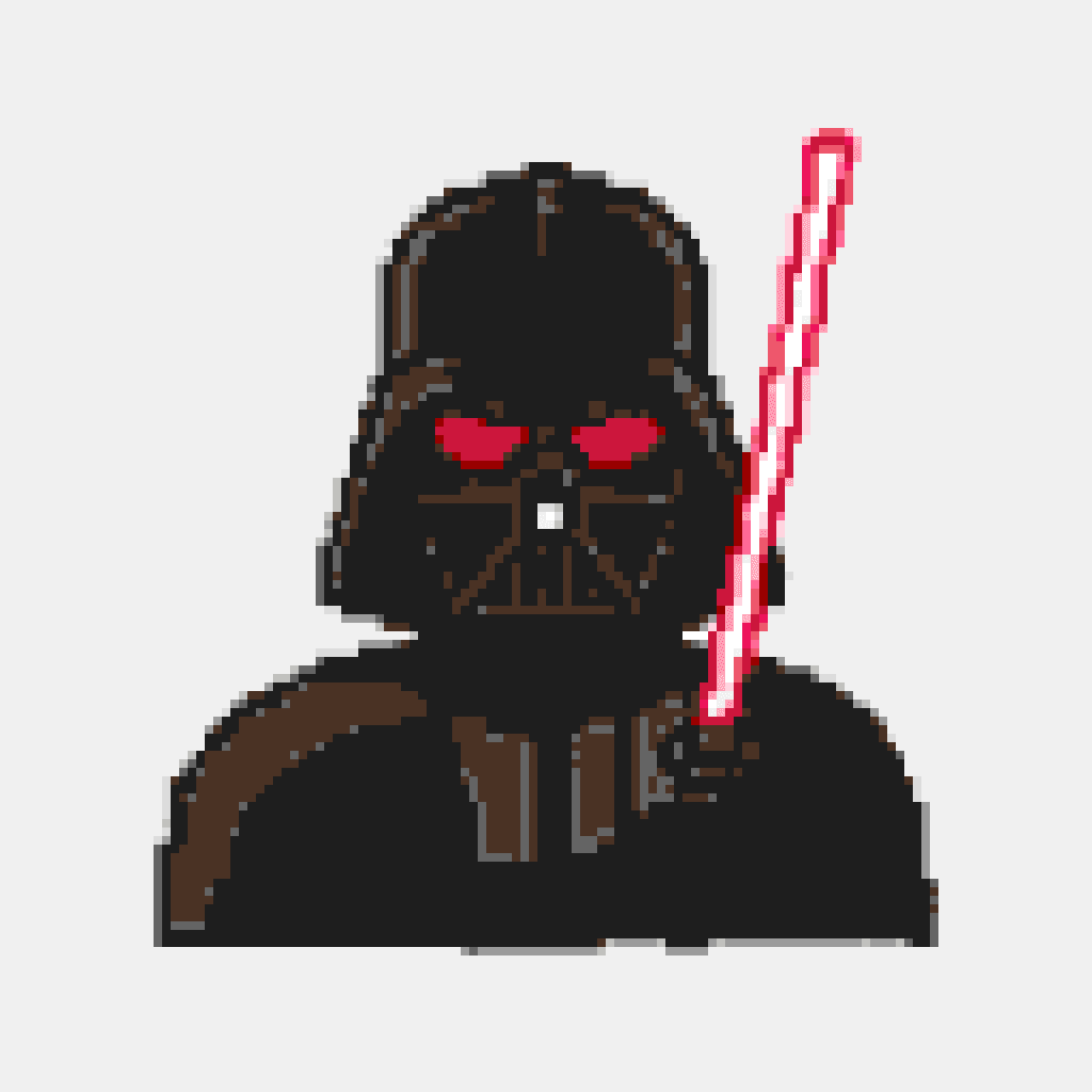 Retrato de Darth Vader — padrão de miçangas de Star Wars (128×128)