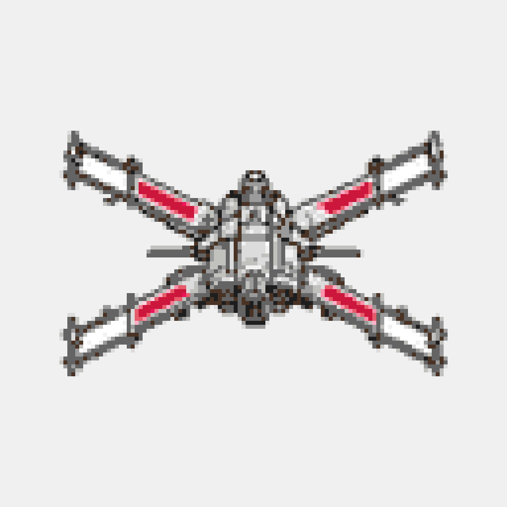 X-wing — повстанческий звёздный истребитель — схема из бусин Звёздные войны (128×128)