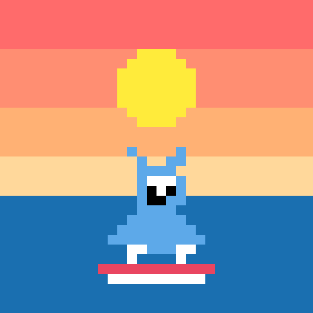 Stitch Surfboard Sunset Stitch perler bead pattern 128×128