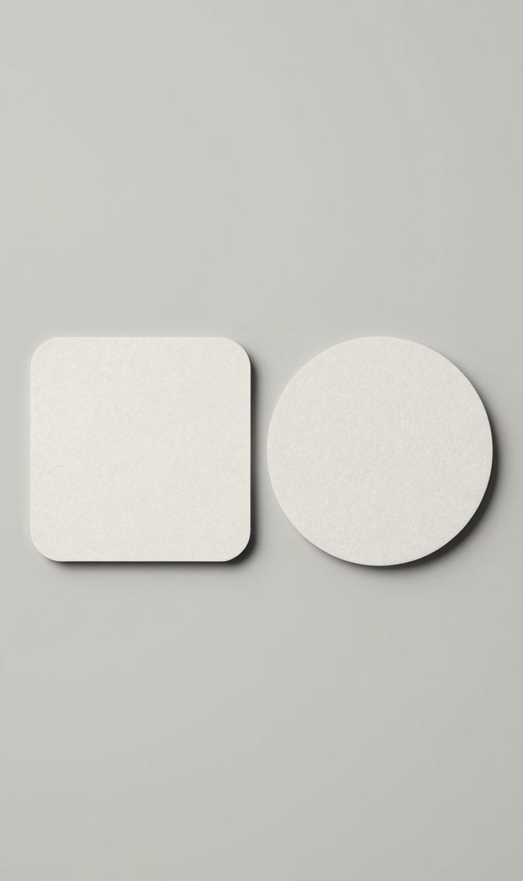 A square and a round bead coaster side by side