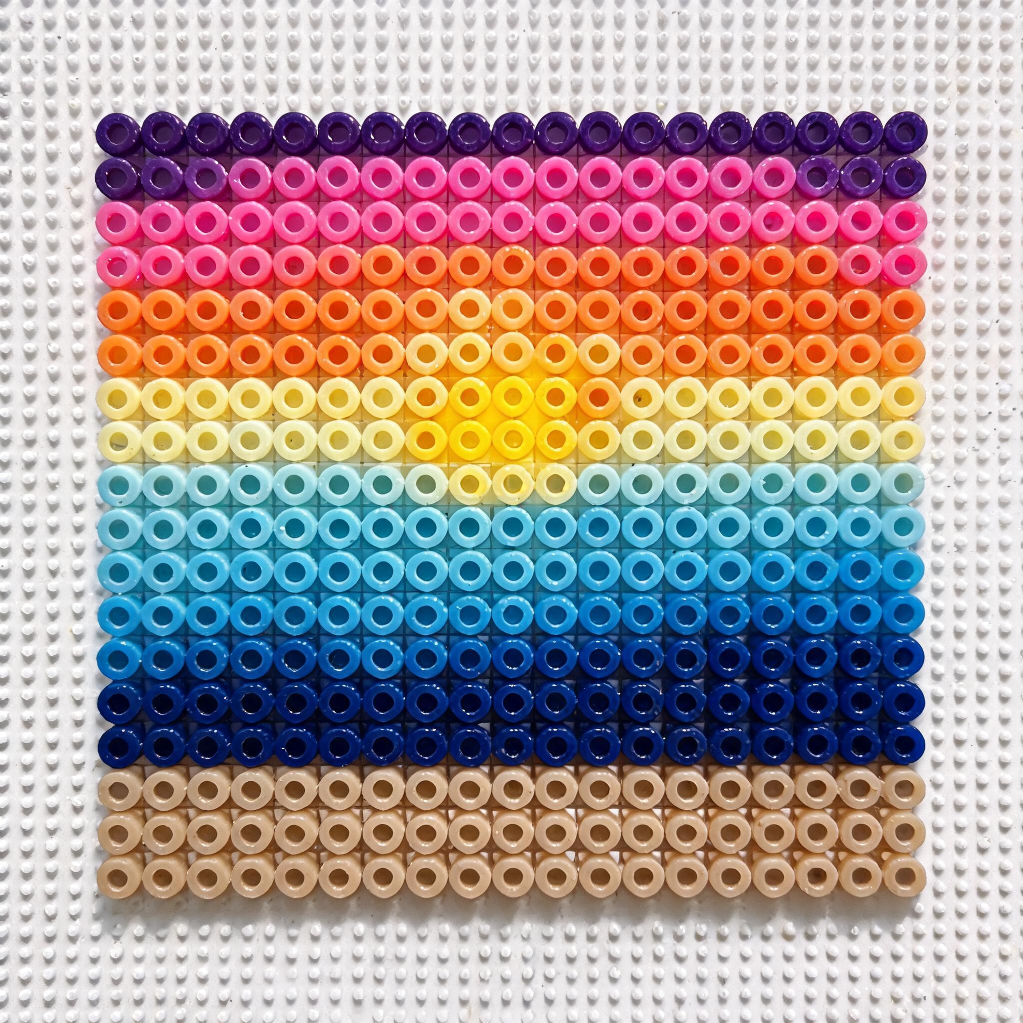 AI fuse bead effect of beach sunset