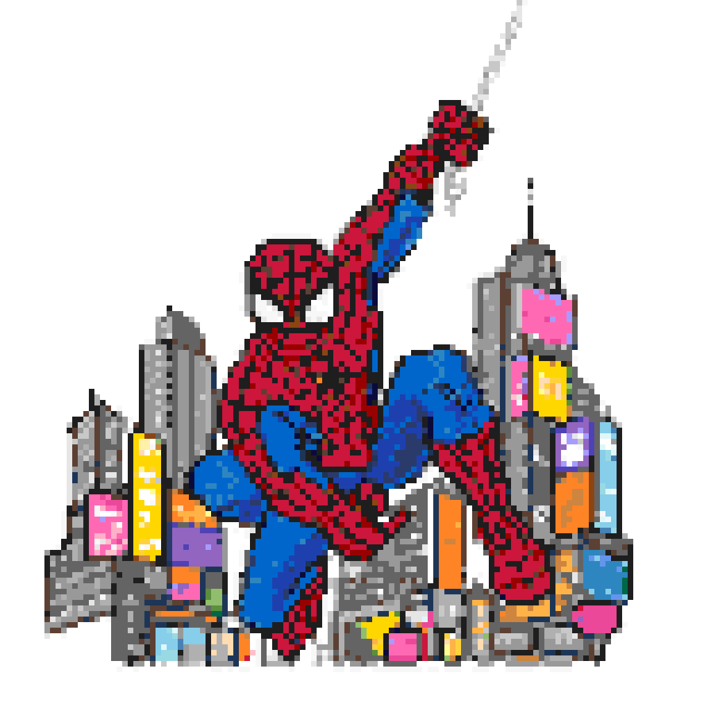 Spider-Man Swinging Through Times Square
